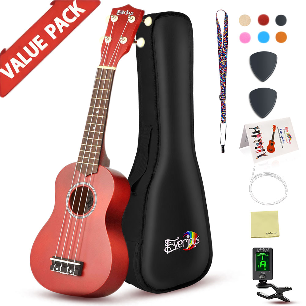 Sintonizzatore digitale per canzoniere soprano Ukulele per principianti Pack da 21 pollici con custodia Gig Bag