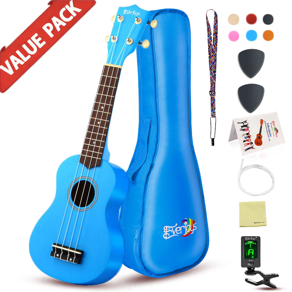 Sintonizzatore digitale per canzoniere soprano Ukulele per principianti Pack da 21 pollici con custodia Gig Bag