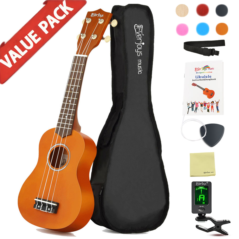 Sintonizzatore digitale per canzoniere soprano Ukulele per principianti Pack da 21 pollici con custodia Gig Bag