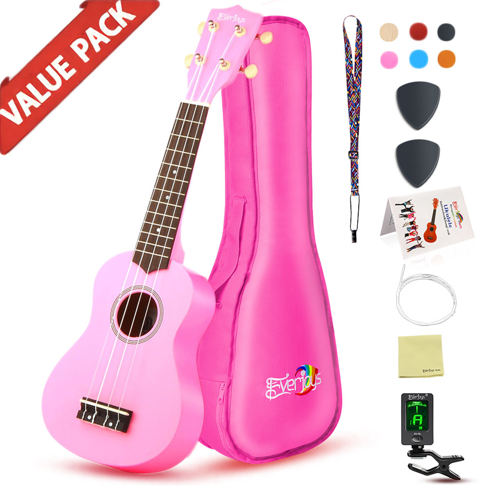 Sintonizzatore digitale per canzoniere soprano Ukulele per principianti Pack da 21 pollici con custodia Gig Bag