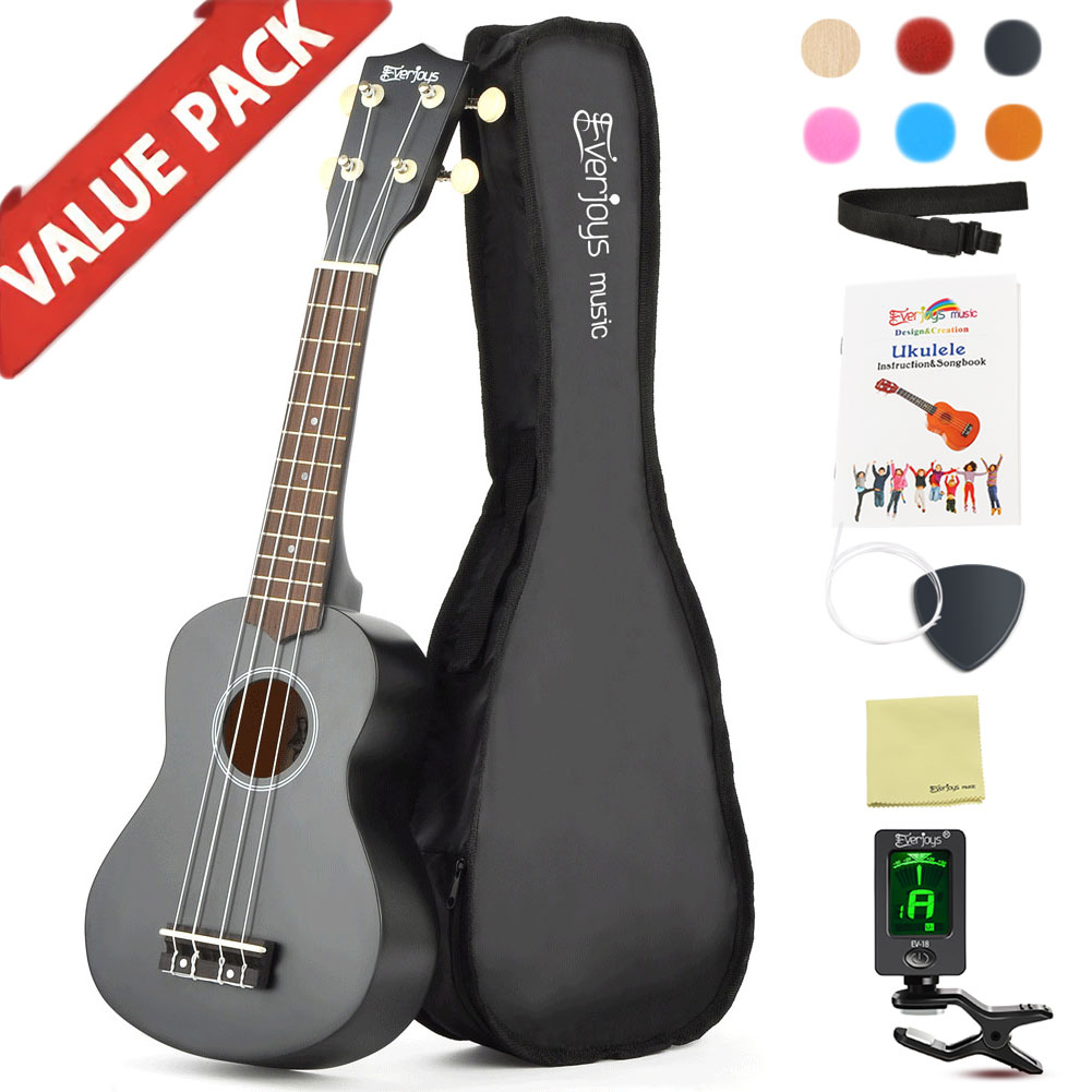 Sintonizzatore digitale per canzoniere soprano Ukulele per principianti Pack da 21 pollici con custodia Gig Bag