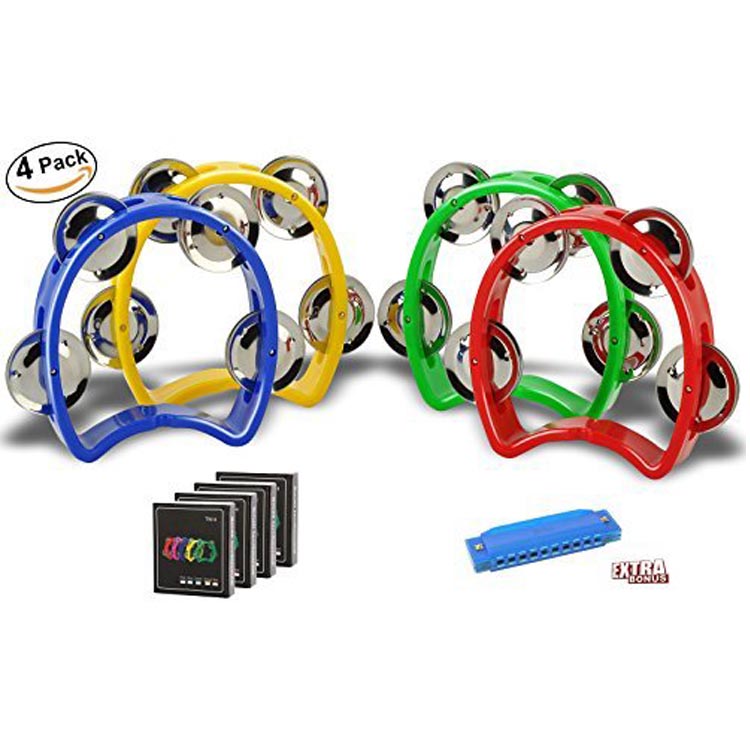 Tamburello musicale a percussione in plastica mini